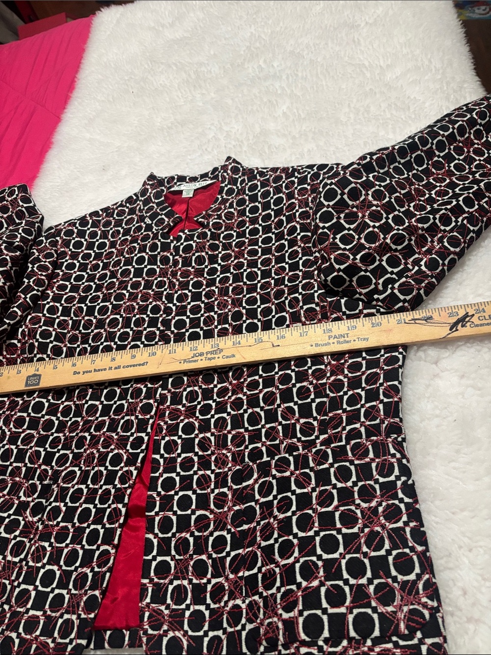 Austin Reed Black, Red & White Geometric Button-Down Shirt - Picture 9 of 9
